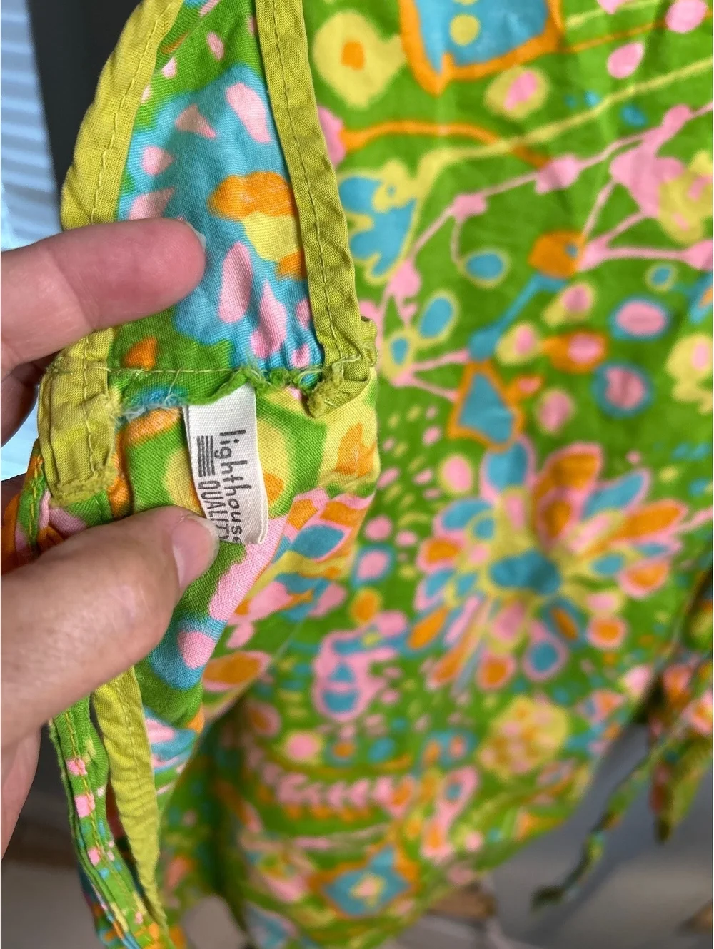 Vintage Vibrant Floral Cotton Apron with Tie Back